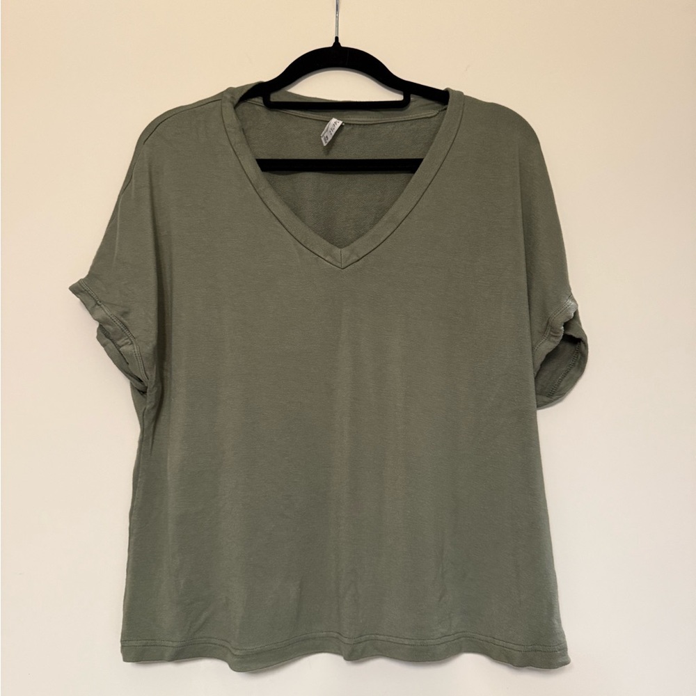 Z Supply Olive V-Neck Short Sleeve Tee